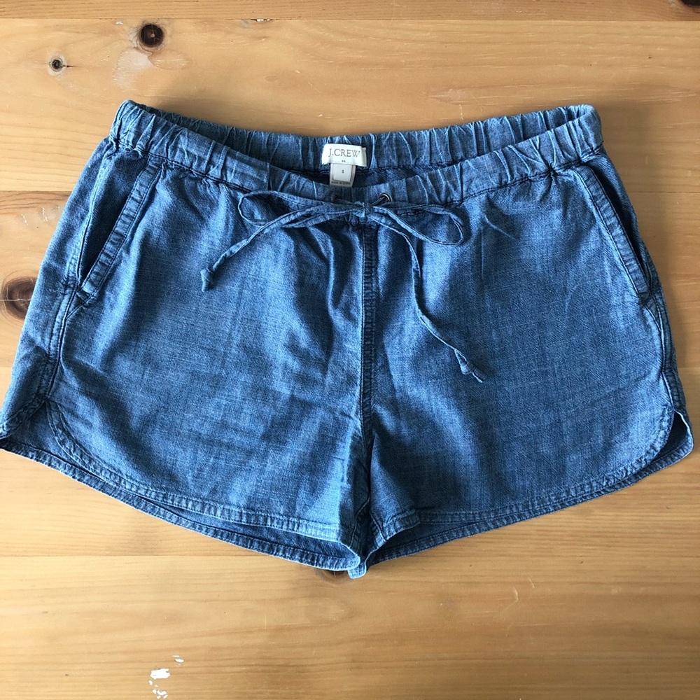J Crew Drawstring Chambray Shorts